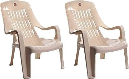 Cello Comfort Relaxing Plastic Chair | Cello Chair | Plastic Chair | Beige Colour | Comfort Chair | Chairs (Set of 2) - Image 4