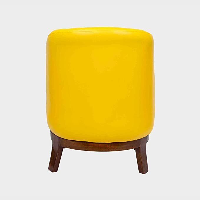 Timberly Upholstered Printed Single Seater Sofa Chair with Matching Cushion, Rest Chair for Living Room, Bedroom, Hall, Lounge and Balcony, Teak Wood, Fabric (Yellow) - Image 6