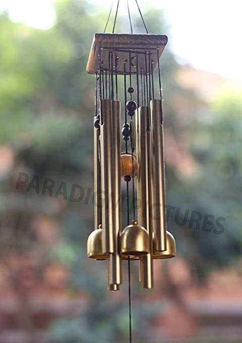 Paradigm Pictures Home Decoration Items Wind Chimes for Home (Golden,Pipe & Hanging Bells) - Image 2