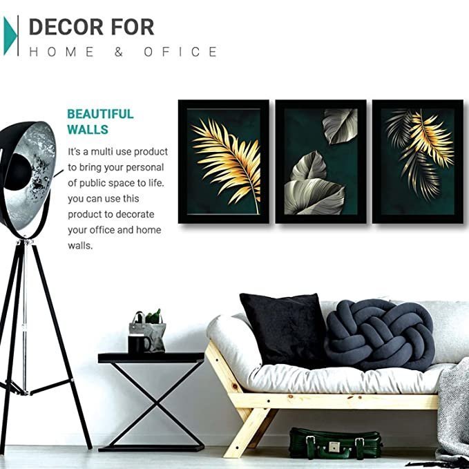 Palak's Decor Modern Art Framed Wall Posters / Paintings for Living room Bedroom Office Wall Decor - Wall Paintings - Painting for Living Room ( 11x14 inch ) Set of 3 - Image 3
