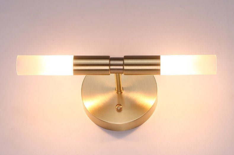 12W GOLD GLASS UP DOWN MODERN LED WALL LIGHT - WARM WHITE - Image 3