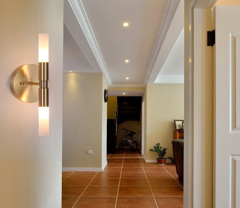 12W GOLD GLASS UP DOWN MODERN LED WALL LIGHT - WARM WHITE - Image 2