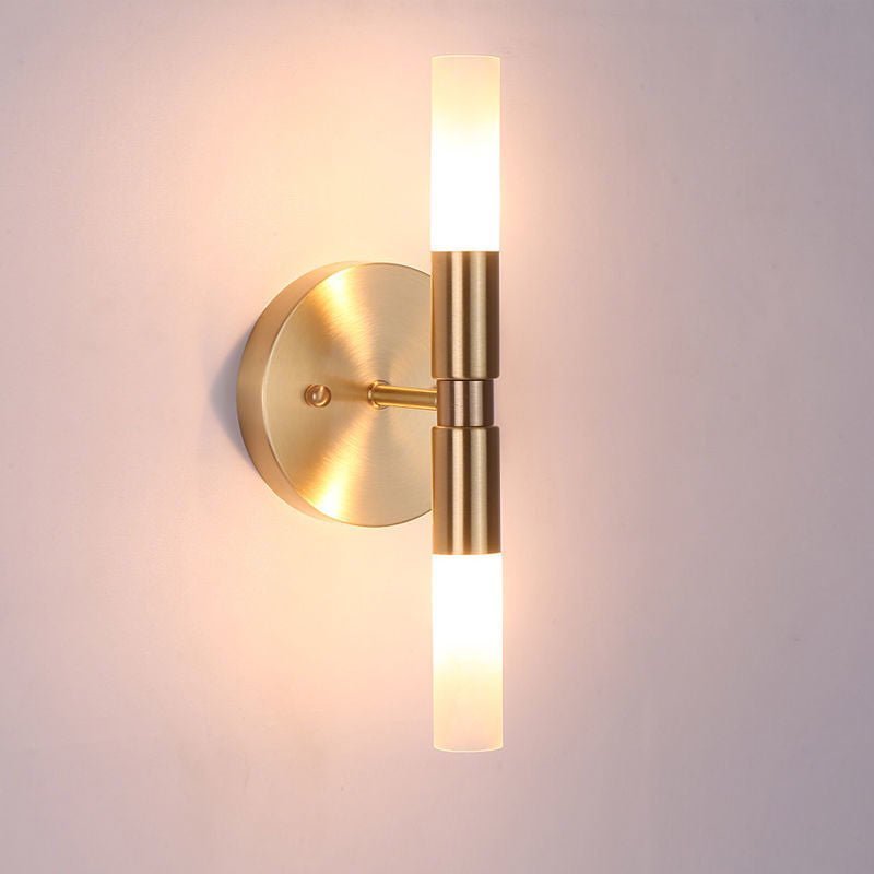 12W GOLD GLASS UP DOWN MODERN LED WALL LIGHT - WARM WHITE
