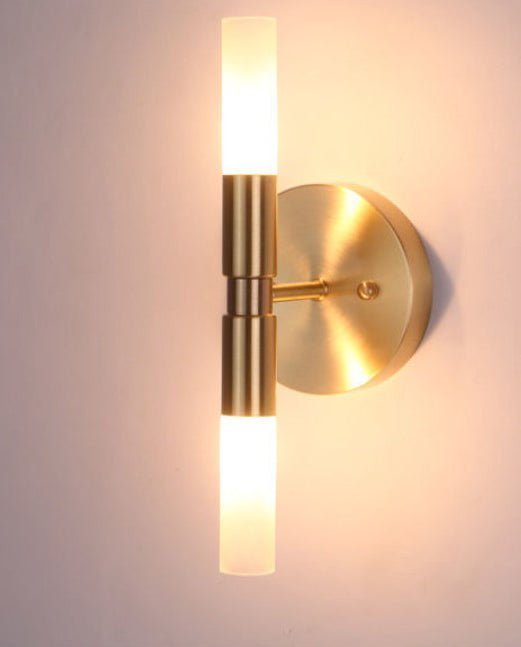 12W GOLD GLASS UP DOWN MODERN LED WALL LIGHT - WARM WHITE - Image 4