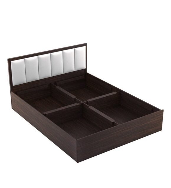 Arctic Queen Size Upholstered Bed with Storage in Choco Walnut Finish - Image 5