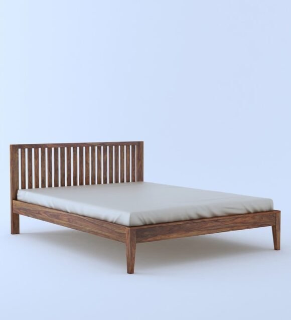 Aspire Platform Queen Size Bed In Teak Finish - Image 2