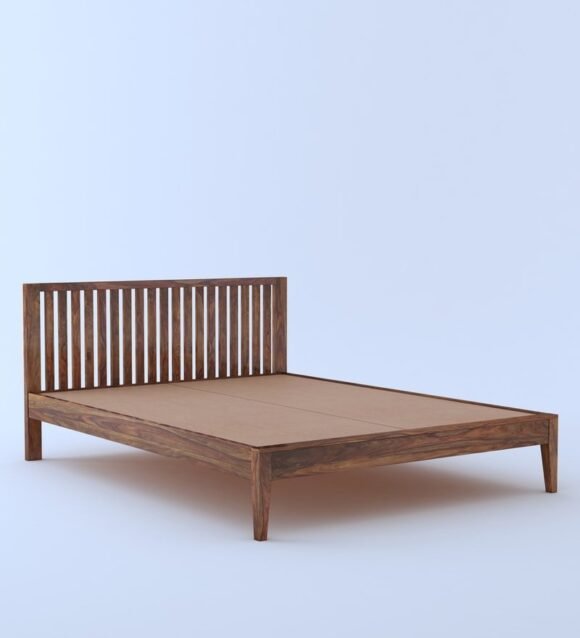 Aspire Platform Queen Size Bed In Teak Finish - Image 3