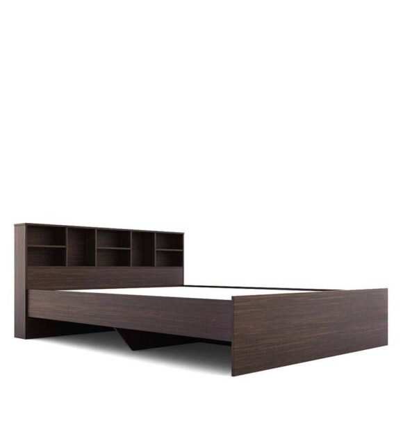 Austin King Size Bed with Headboard Storage in Choco Walnut Finish - Image 5