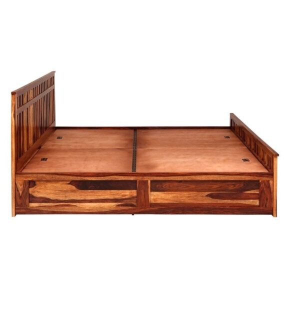 Beatrice King Size Bed with Drawer Storage in Honey Finish - Image 6