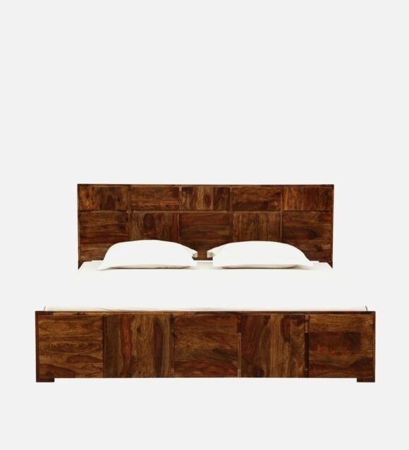 Bergen Solid Wood King Size Bed In Provincial Teak Finish - Image 2