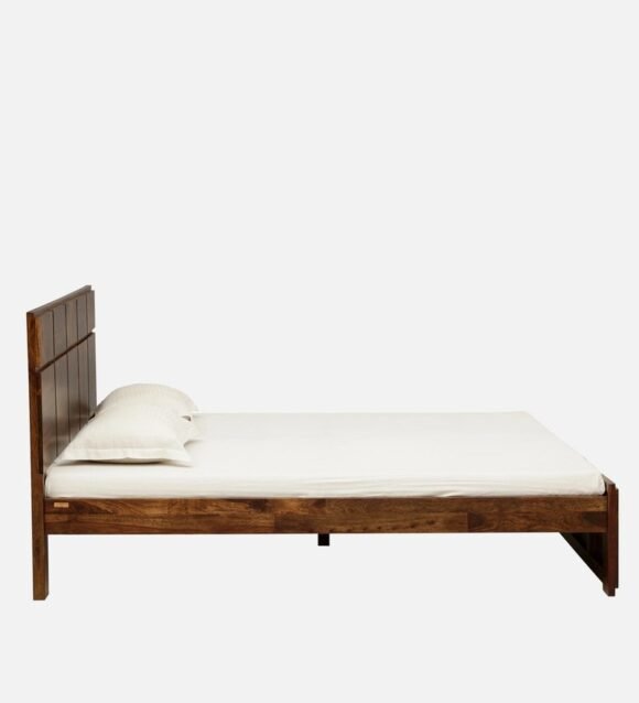 Bergen Solid Wood King Size Bed In Provincial Teak Finish - Image 4