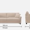 Daroo 3 Seater Sofa In Camel Beige Colour - Image 3