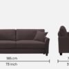 Daroo 3 Seater Sofa In Mocha Brown Colour - Image 2