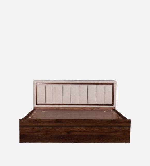Eloa King Size Bed with Upholstered Headboard and Storage In Columbia Walnut Finish - Image 4