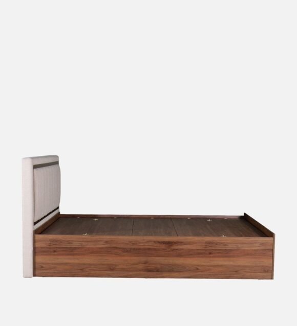 Eloa King Size Bed with Upholstered Headboard and Storage In Columbia Walnut Finish - Image 5