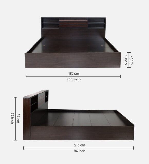 Kaito King Size Bed With Storage In Wenge Finish - Image 2