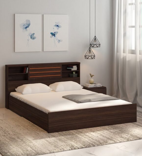 Kaito King Size Bed With Storage In Wenge Finish