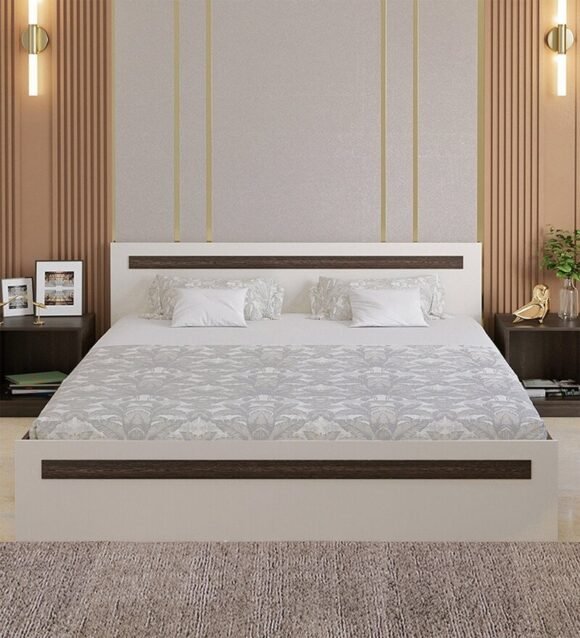 Maltein Queen Size Bed with Storage in Wenge & White Finish - Image 2
