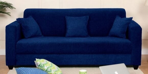 Nebula 3 Seater Sofa In Royal Blue Colour - Image 2
