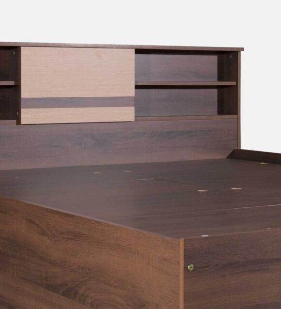 Sango King Size Bed With Box Storage In Walnut Finish - Image 7