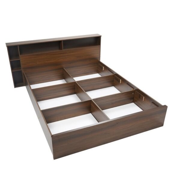Torrie King Size Bed with Storage in Classic Walnut Finish - Image 5