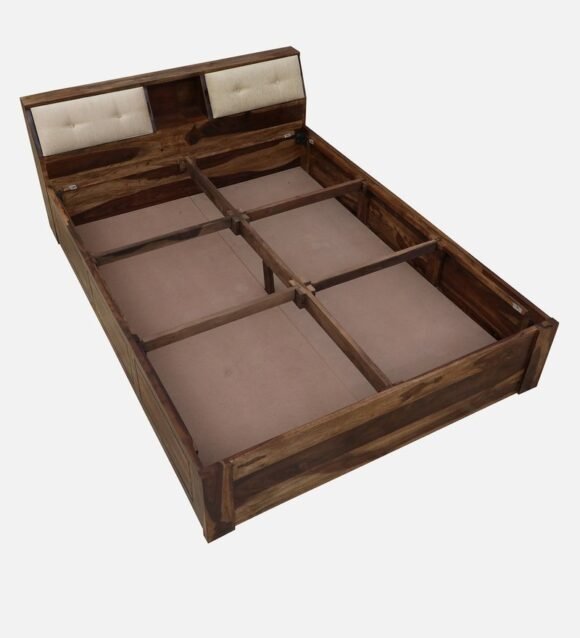 Ursula Solid Wood King Size Bed with Headboard & Box Storage in Rustic Teak Finish - Image 6