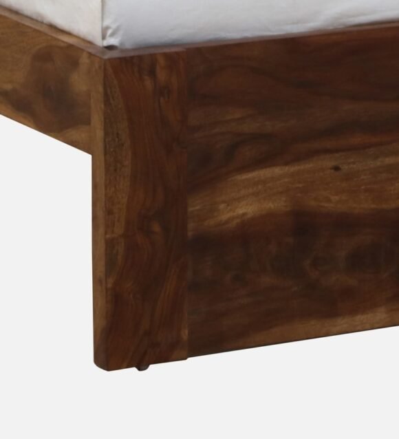 Ursula Solid Wood King Size Bed with Headboard & Box Storage in Rustic Teak Finish - Image 7