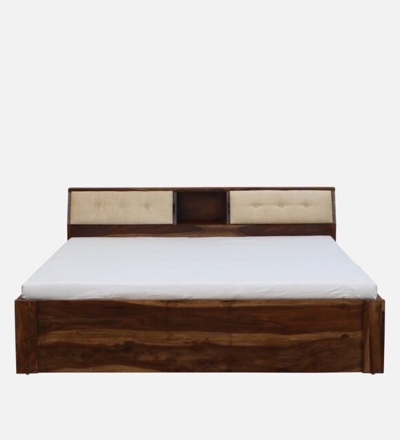 Ursula Solid Wood King Size Bed with Headboard & Box Storage in Rustic Teak Finish - Image 3