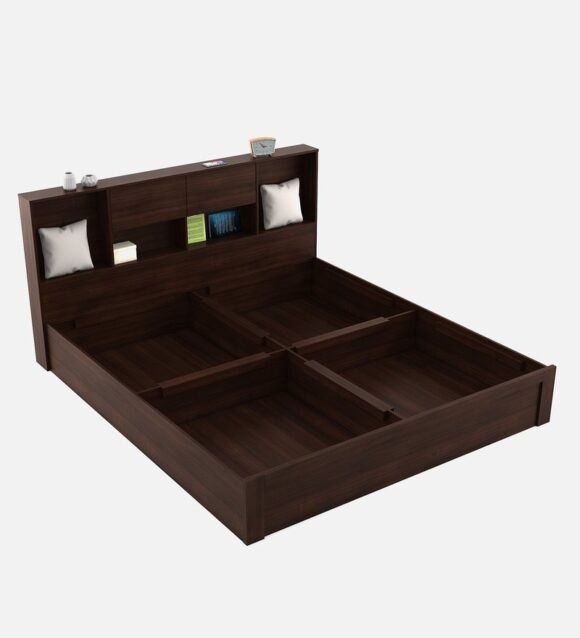 Yume King Size Bed With Box Storage In Regato Walnut Colour - Image 5