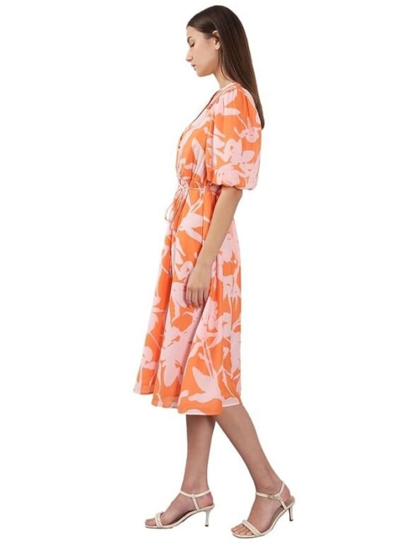 VERO MODA Women's Polyester Fit and Flare Midi Dress - Image 6