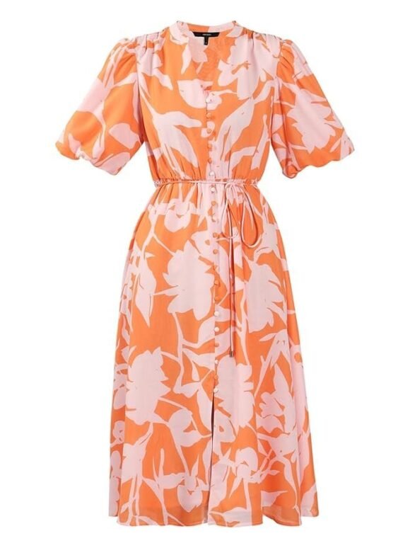 VERO MODA Women's Polyester Fit and Flare Midi Dress - Image 2