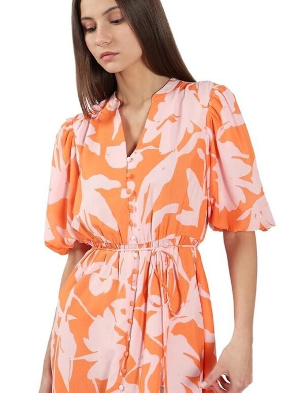 VERO MODA Women's Polyester Fit and Flare Midi Dress - Image 4