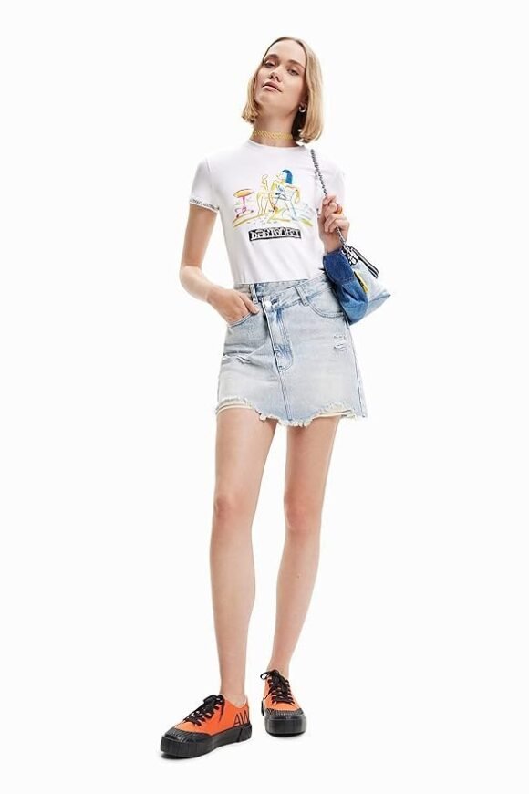 Esigual Women's Woman Denim Skirt Short - Image 3