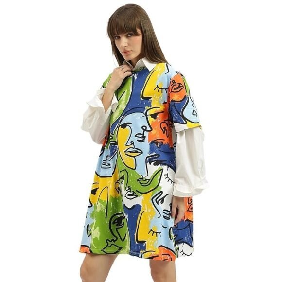 United Colors of Benetton Round Neck Printed Dress - Image 5